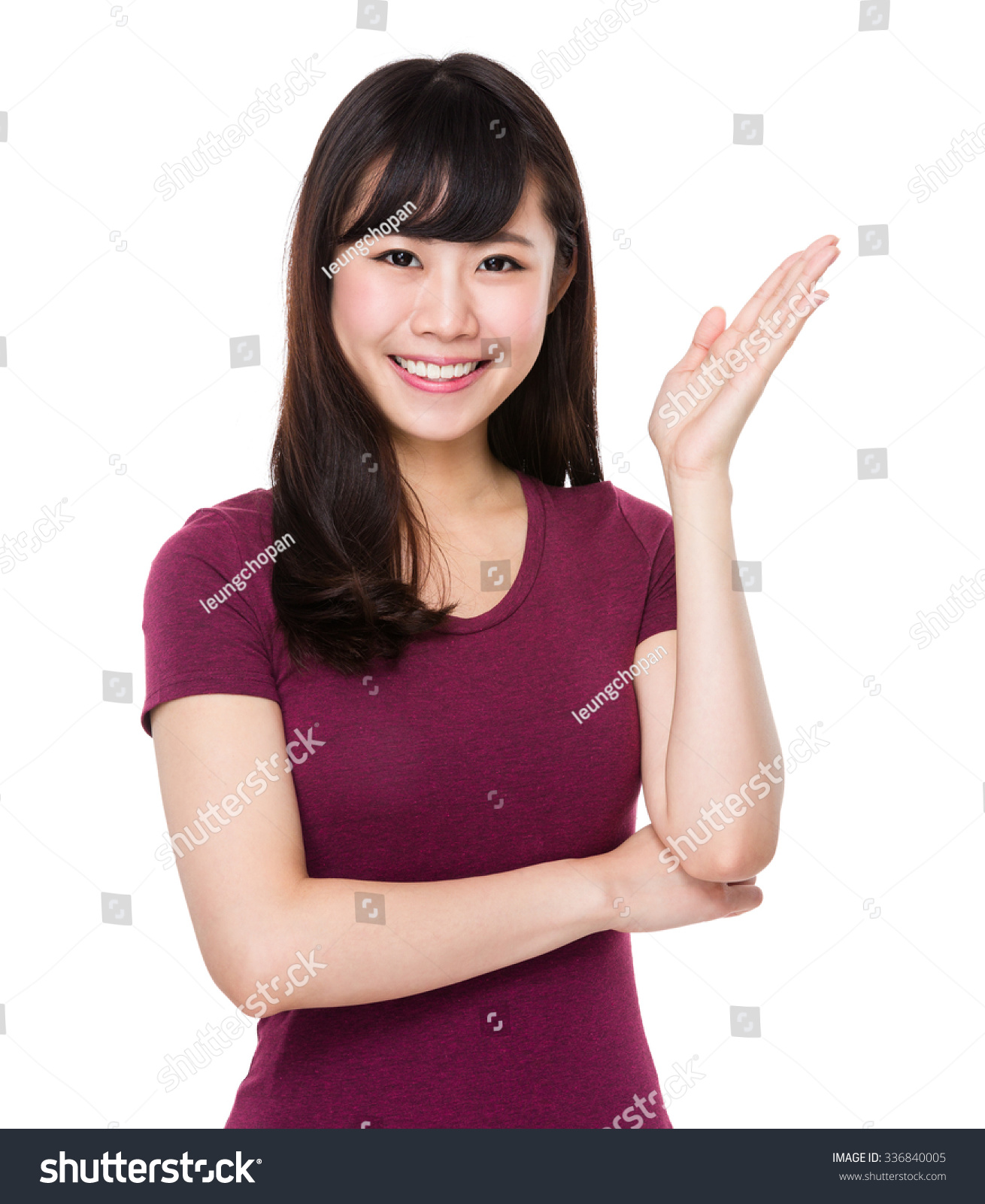 Young Woman Hand Showing Blank Sign Stock Photo 336840005 | Shutterstock