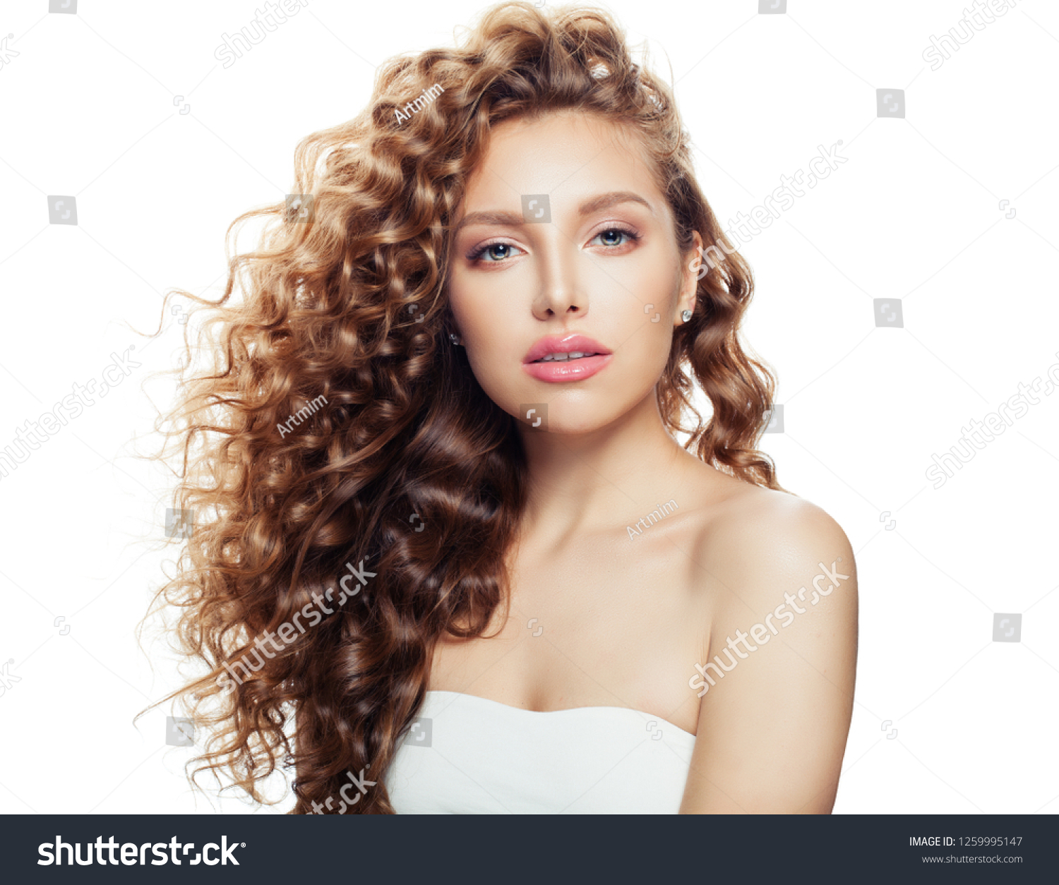 Young Woman Healthy Wavy Hair Clear Stock Image Download Now