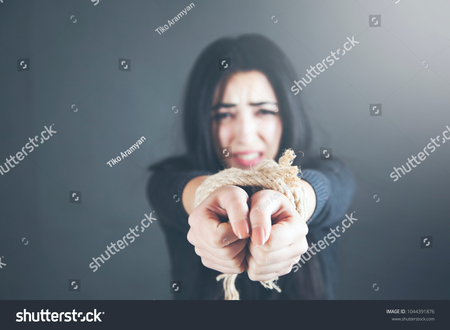 Young Woman Tied Hands Stock Photo 1044391876 | Shutterstock