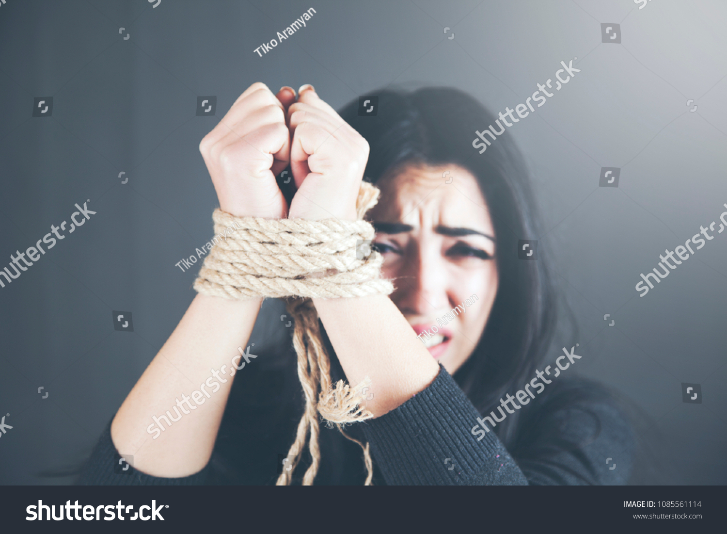 Young Woman Tied Hands Stock Photo 1085561114 | Shutterstock