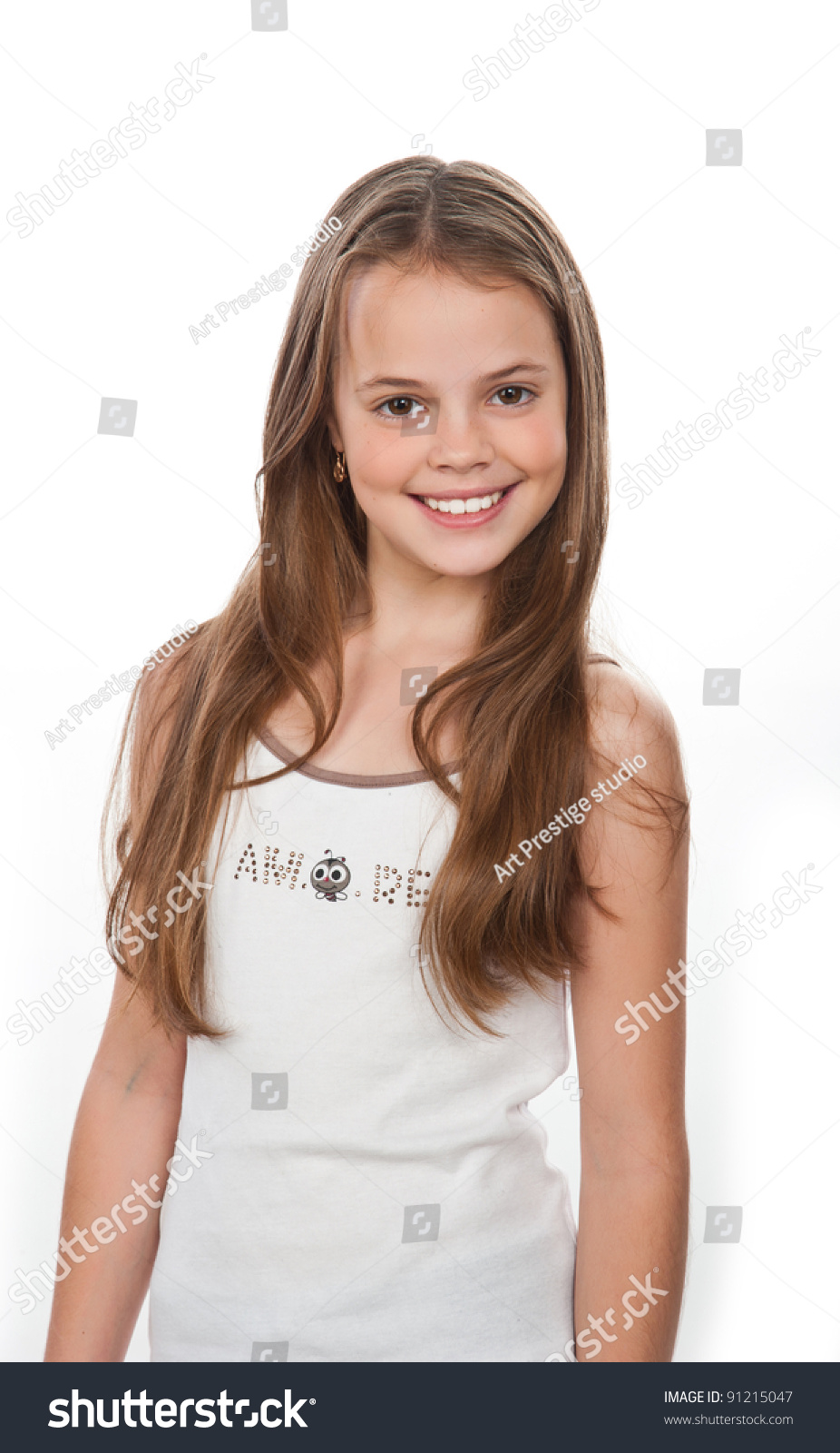 Young Young Girl Child Beautifully Smiling Stock Photo 91215047 ...