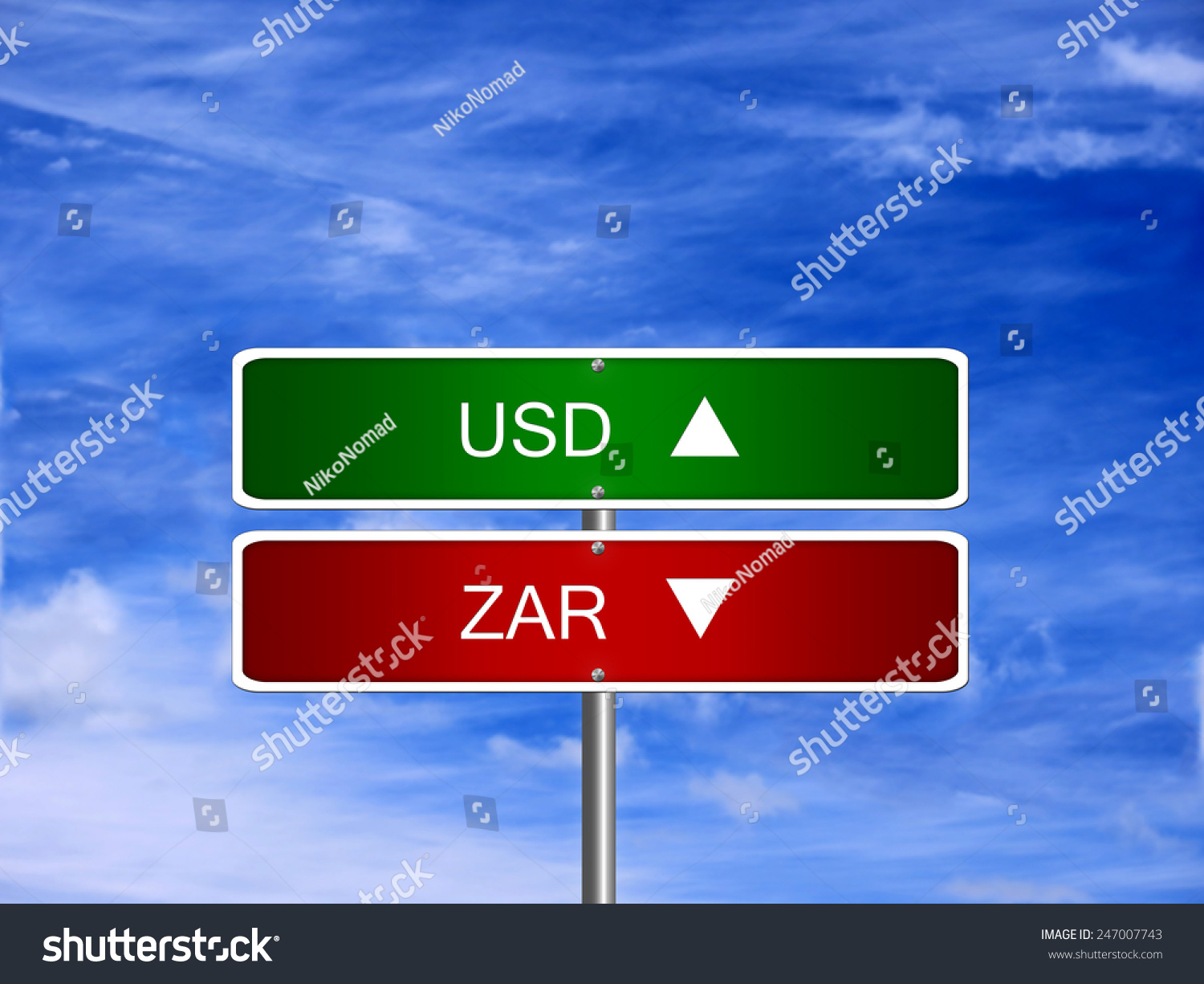 Zar Usd Symbol Icon Down Currency Stock Photo Edit Now 247007743 - 