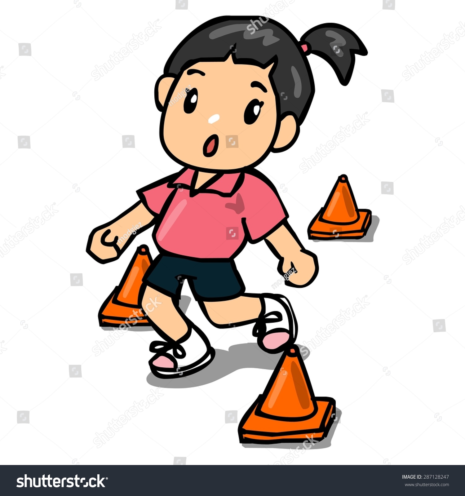 Zigzag Run Stock Illustration