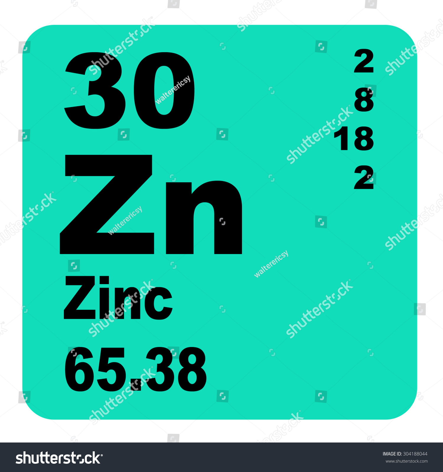 Zinc Periodic Table Elements Stock Illustration 304188044 Shutterstock