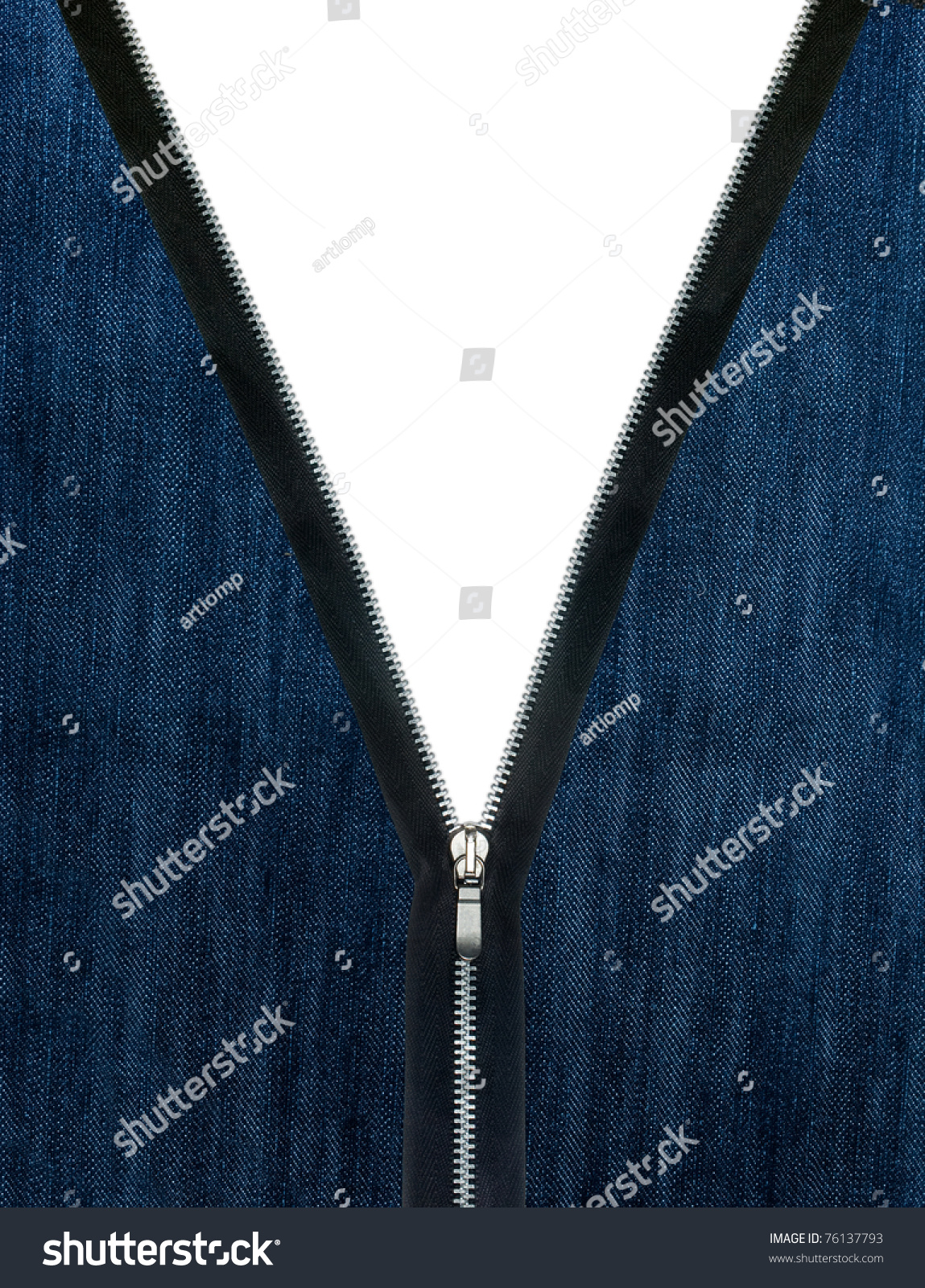 Zipper Unzip Jeans Cloth Stock Photo 76137793 : Shutterstock