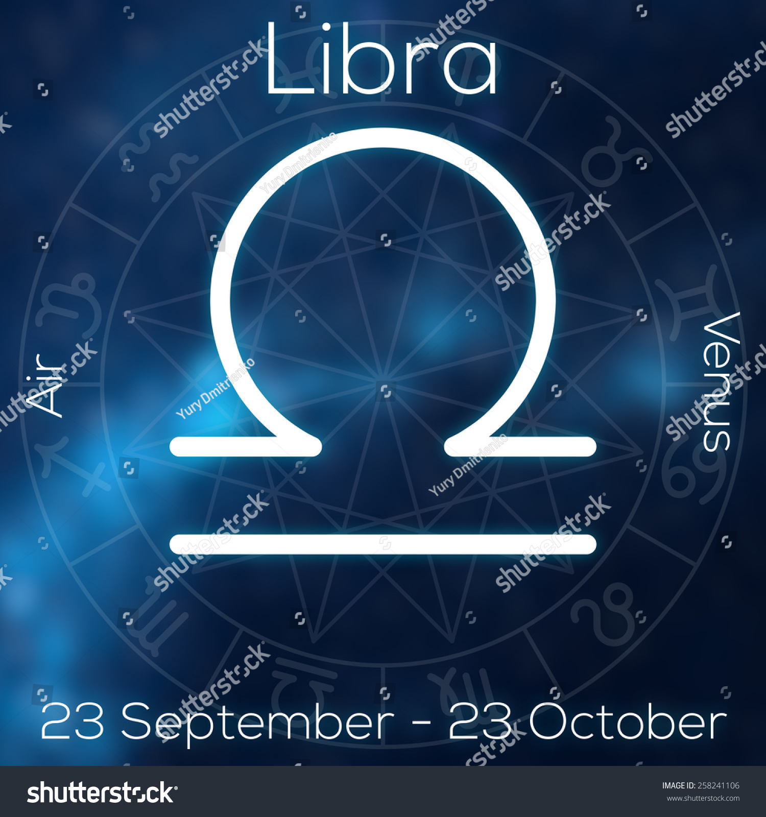 Zodiac Sign Libra White Line Astrological Stock Illustration 258241106 ...