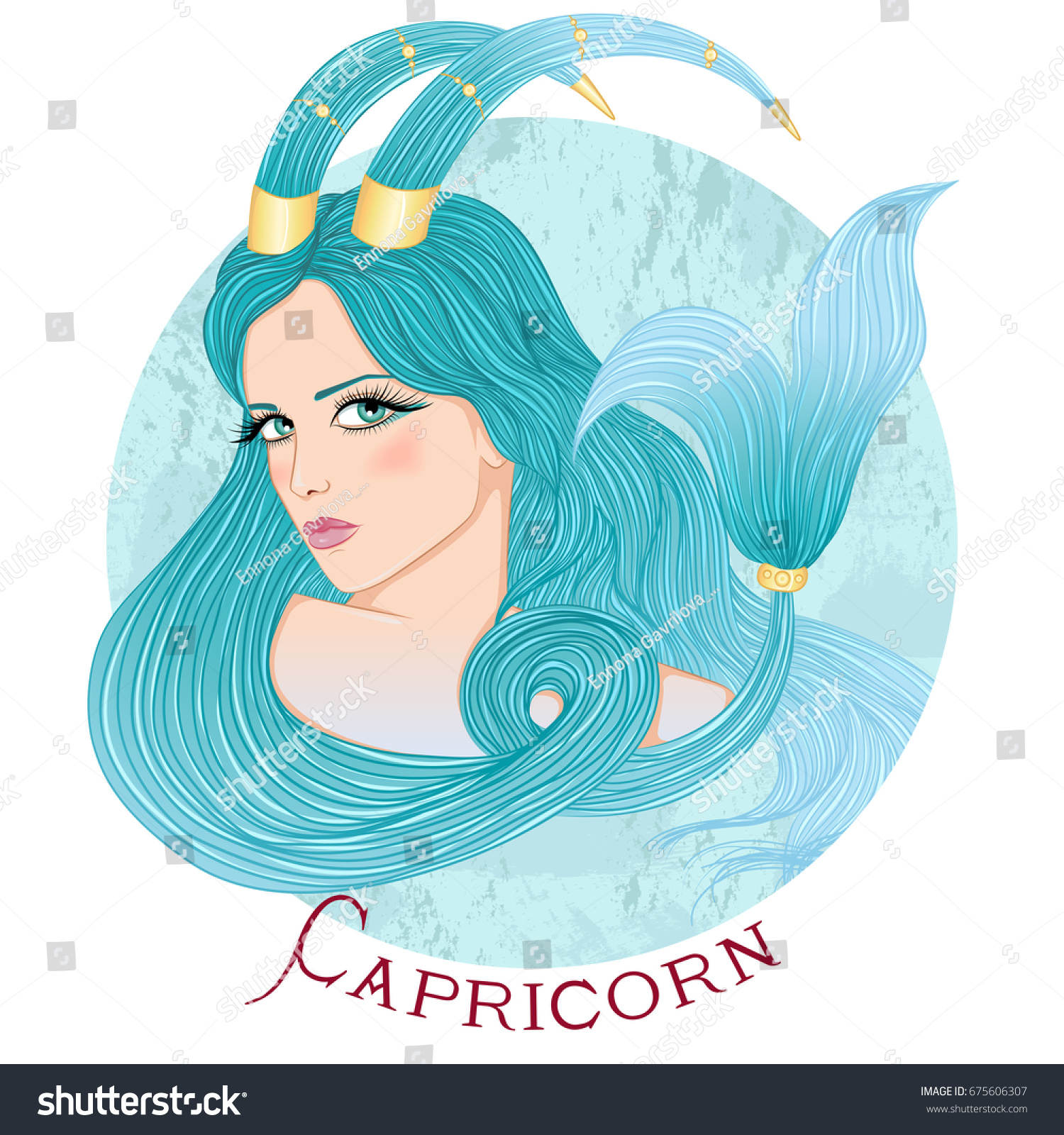 Zodiac Vector Illustration Astrological Sign Capricorn Stock ...