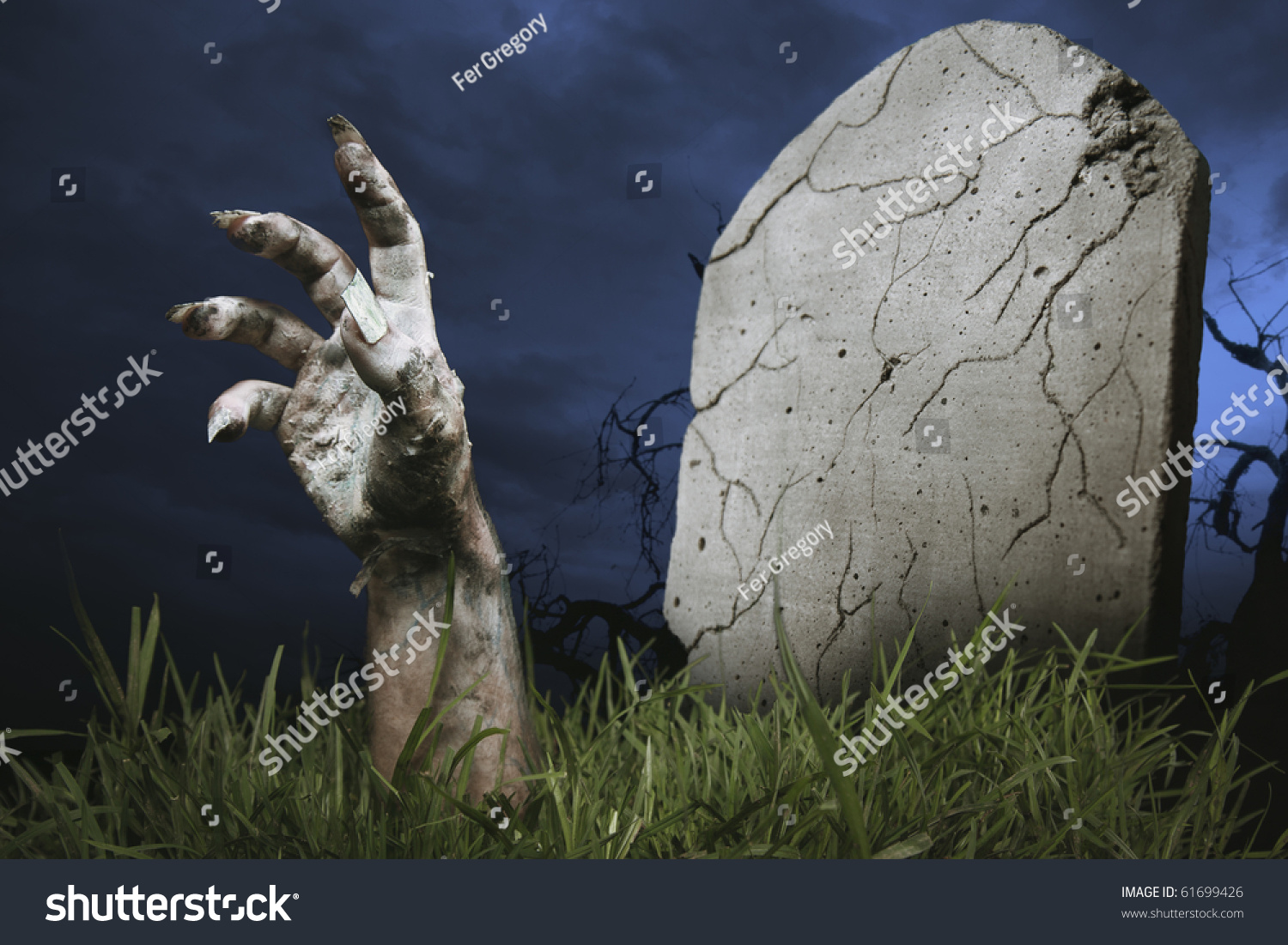 Zombie Hand Coming Out His Grave Stock Photo 61699426 - Shutterstock