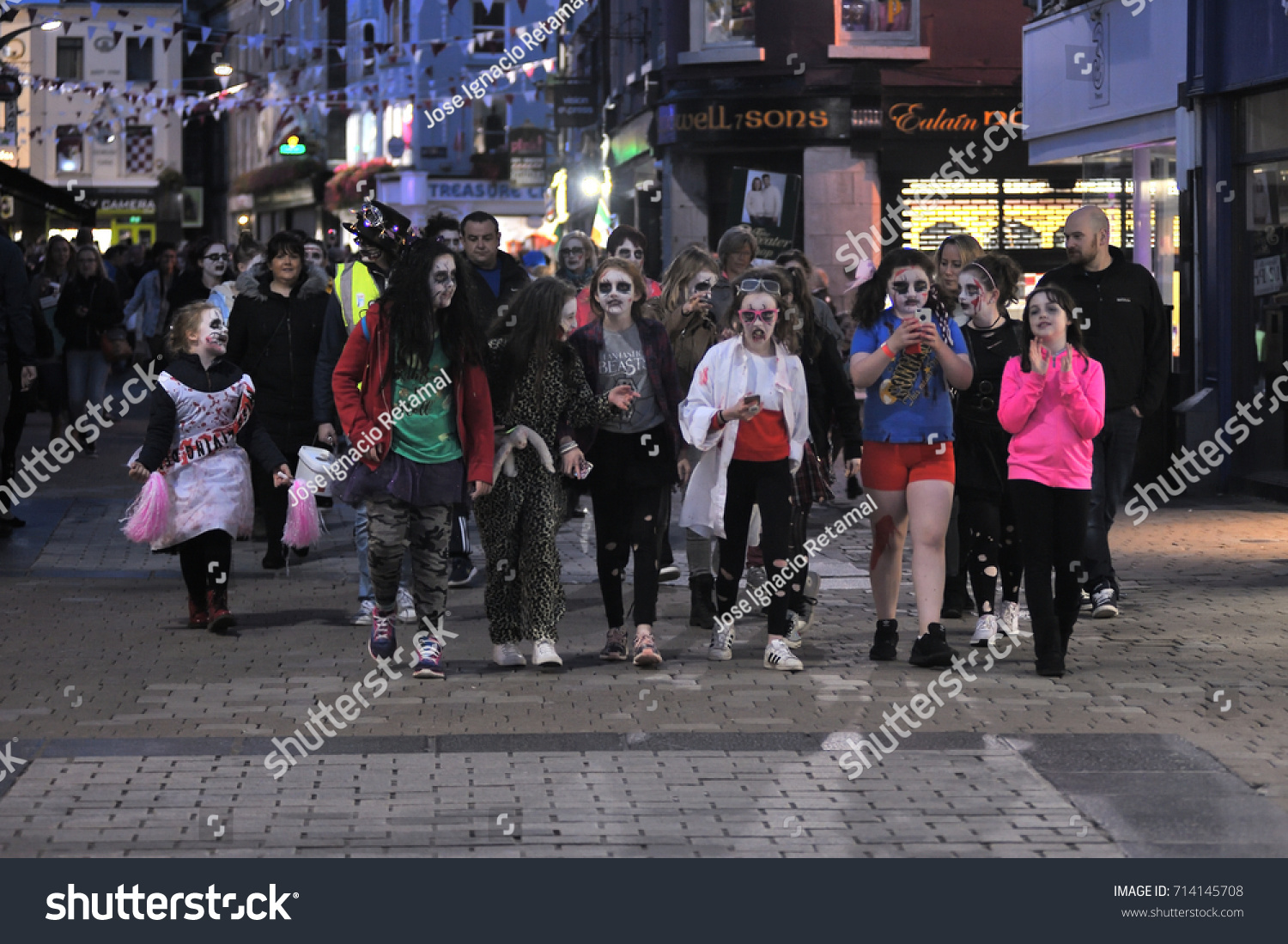 zombie walk shop street big croud stock photo edit now 714145708