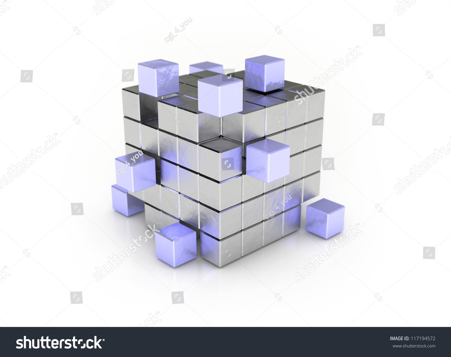 Zusammenarbeit Teamwork 3d Cube Blue Stock Photo Edit Now