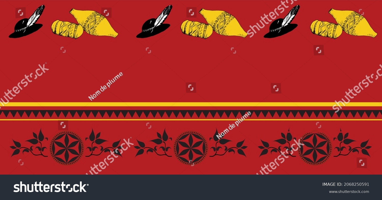 SVG of 
A background presenting highlander folklore, characteristic elements of Polish design, and a highlander hat and typical sheep's cheese produced in Podhale - oscypek. Vector illustration. svg