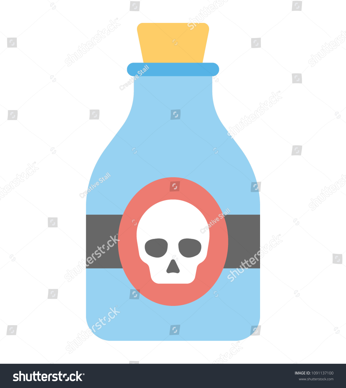 Bottle Skull Image Chemical Bottle Stock Vector (Royalty Free) 1091137100