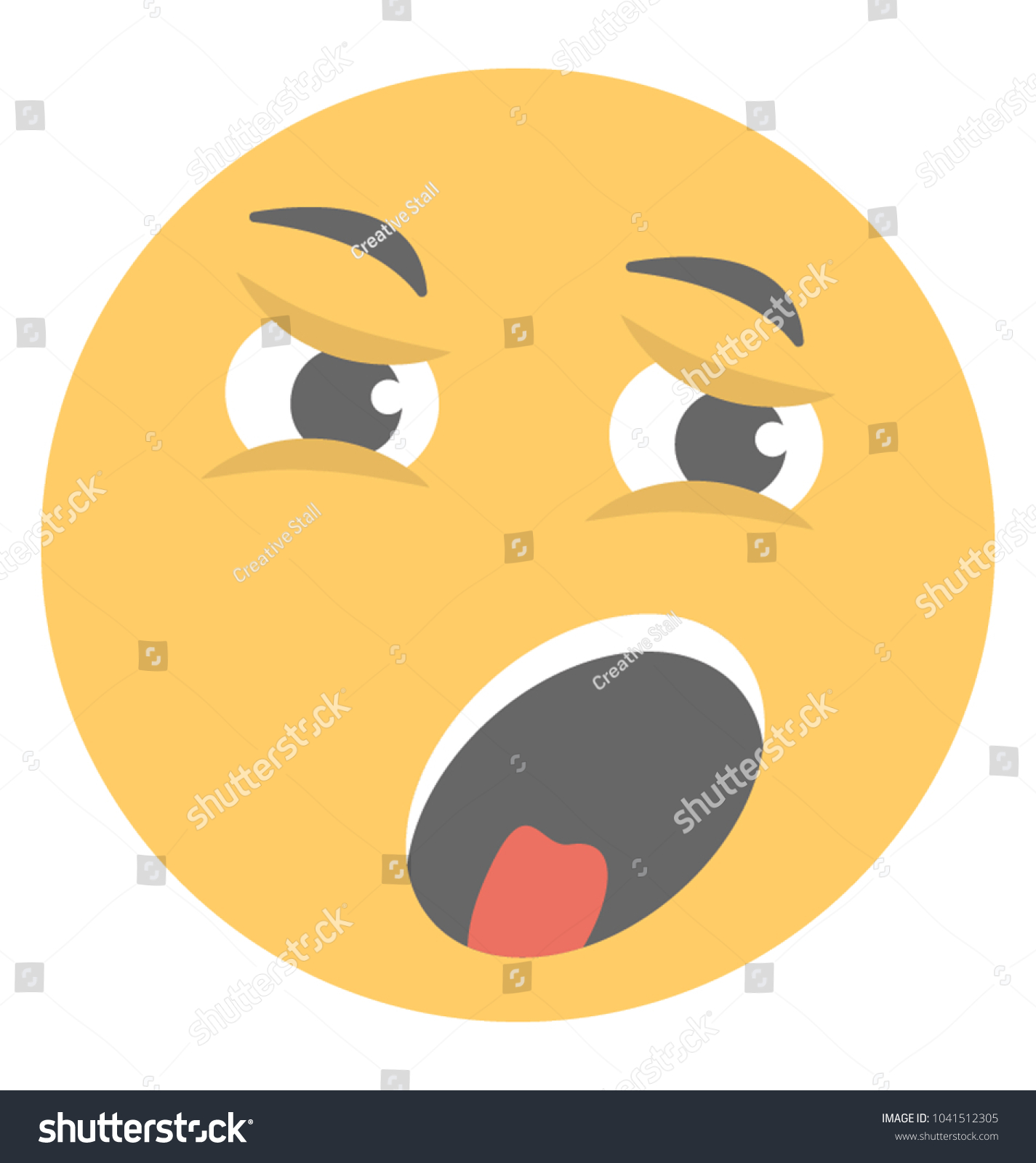 Distraught Smiley Weary Face Expression Via Stock Vector (royalty Free 