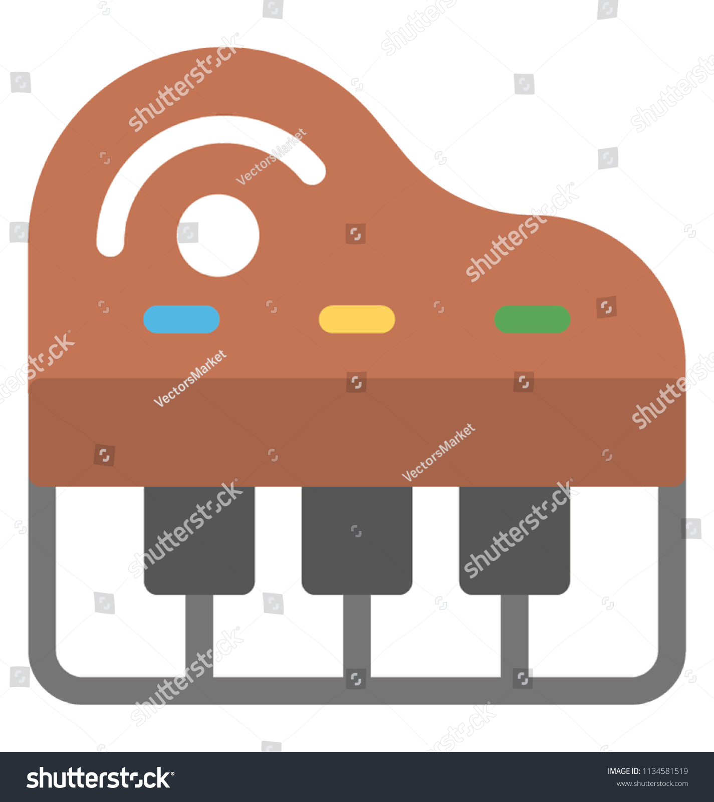 Large Keyboard Musical Instrument Wooden Case Stock Vector Royalty Free 1134581519 Shutterstock