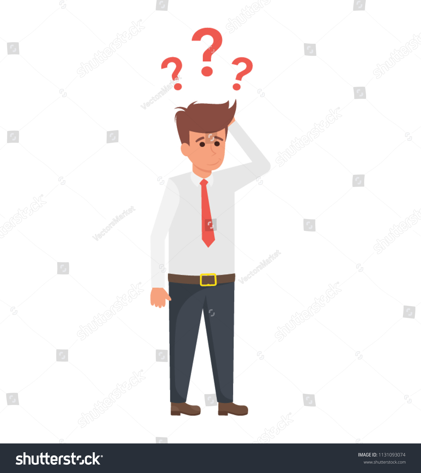 Male Avatar Shown Businessman Question Mark Stock Vector (Royalty Free ...