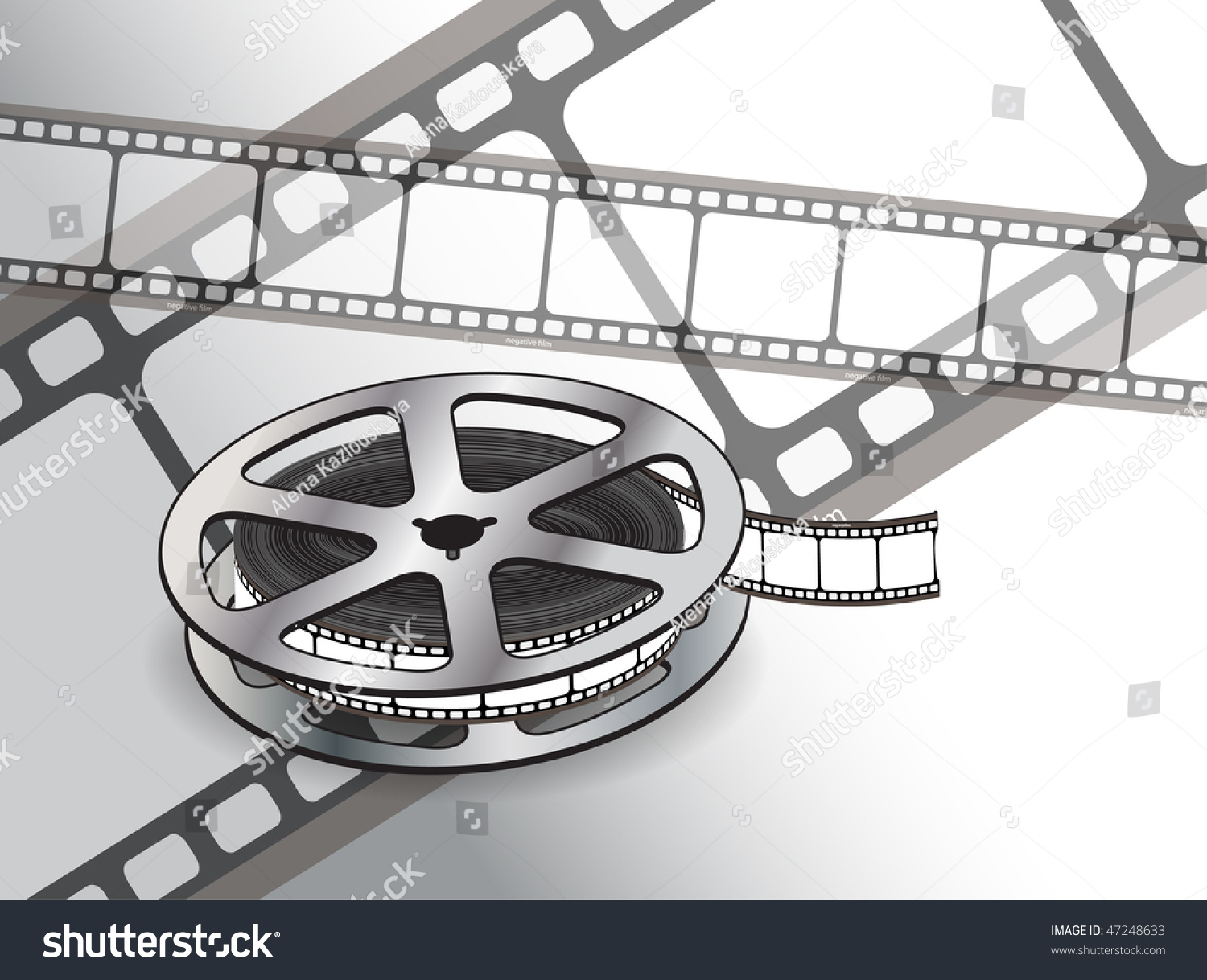 A Reel Of 35mm Motion Picture Film Stock Vector Illustration 47248633 ...