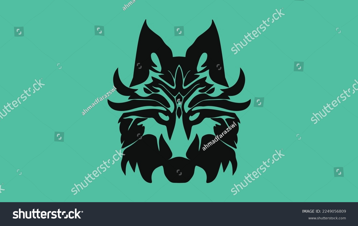 SVG of  A stylish and modern wolf or fox head logo design that embodies professionalism svg