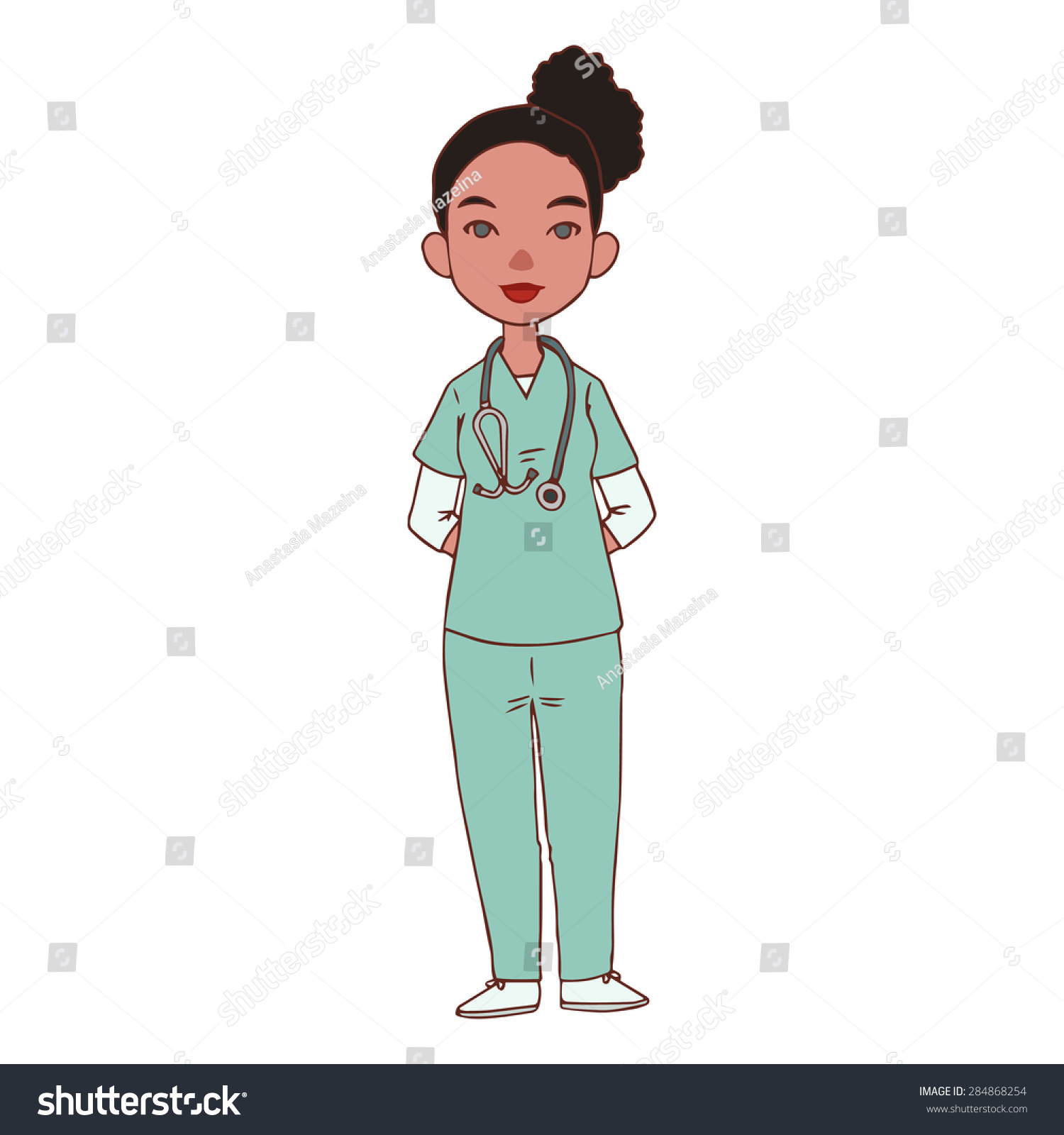 Vector Illustration Nurse Profession Stock Vector (Royalty Free) 284868254