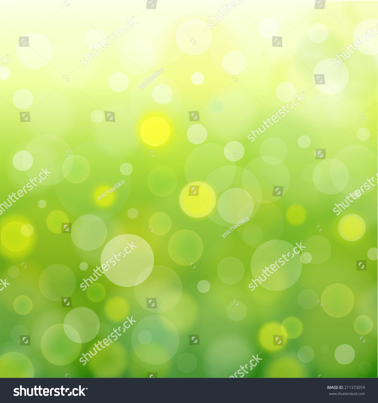 Abstract Natural Light Background. Vector Illustration. Green Bokeh ...