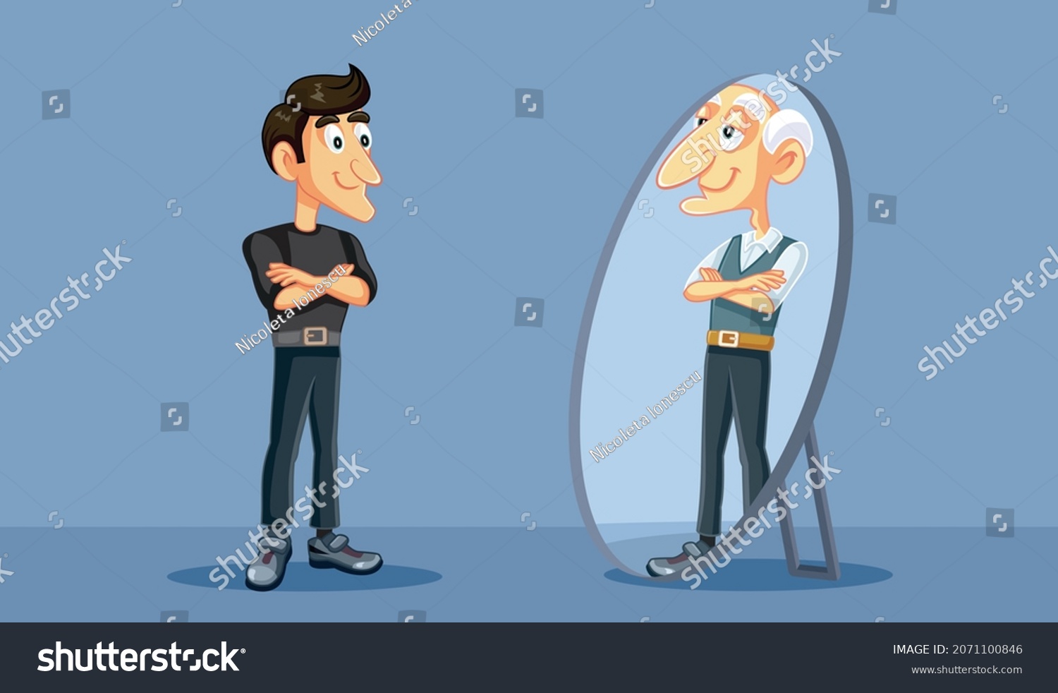 SVG of 
Adult Man Gracefully Aging Concept Vector Illustration. Confident guy having a positive attitude about growing old 
 svg