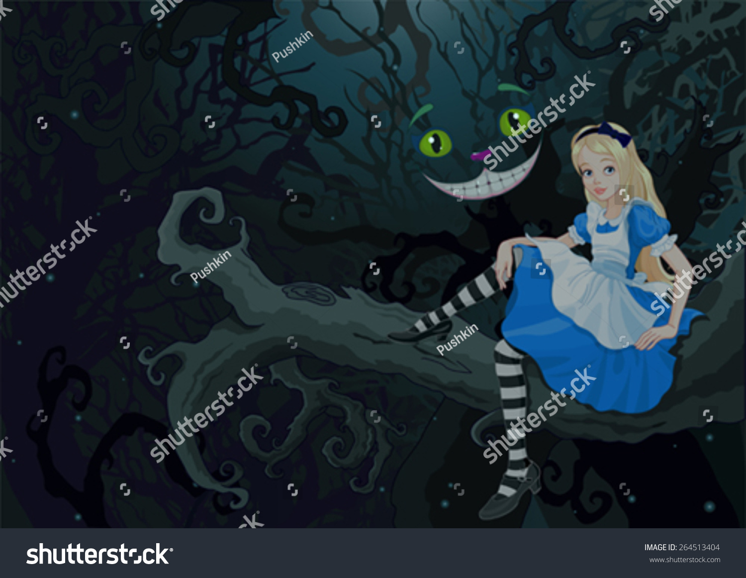 SVG of 
Alice sitting on a branch on the Wonder forest 

 svg