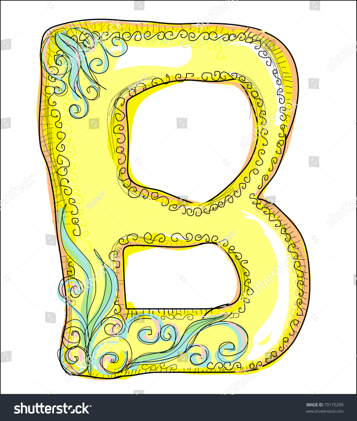 Alphabet, Golden Letter B Stock Vector Illustration 79175299 : Shutterstock