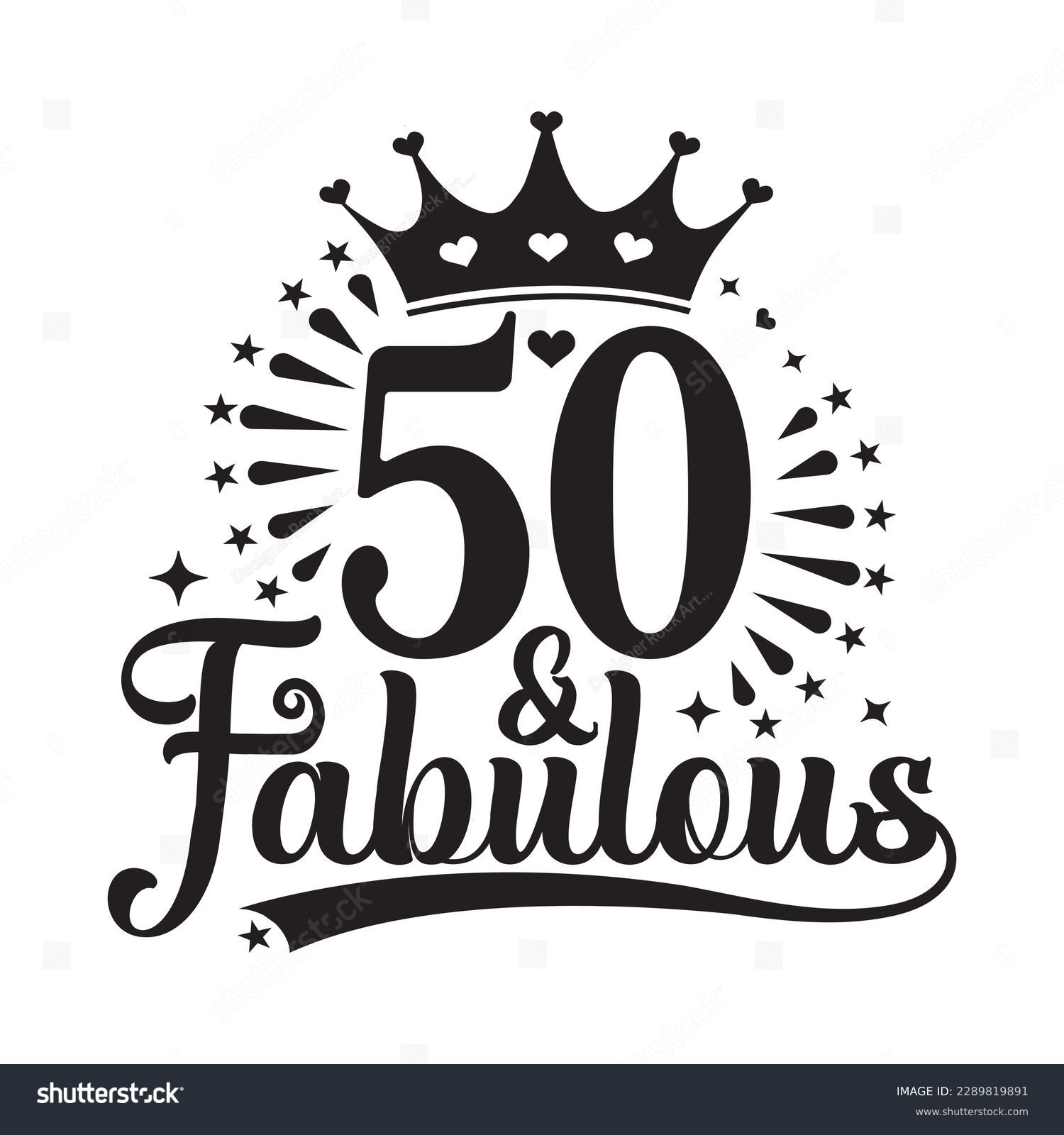 SVG of 50 and Fabulous , fifty Birthday, typography lettering design with inspirational quotes svg