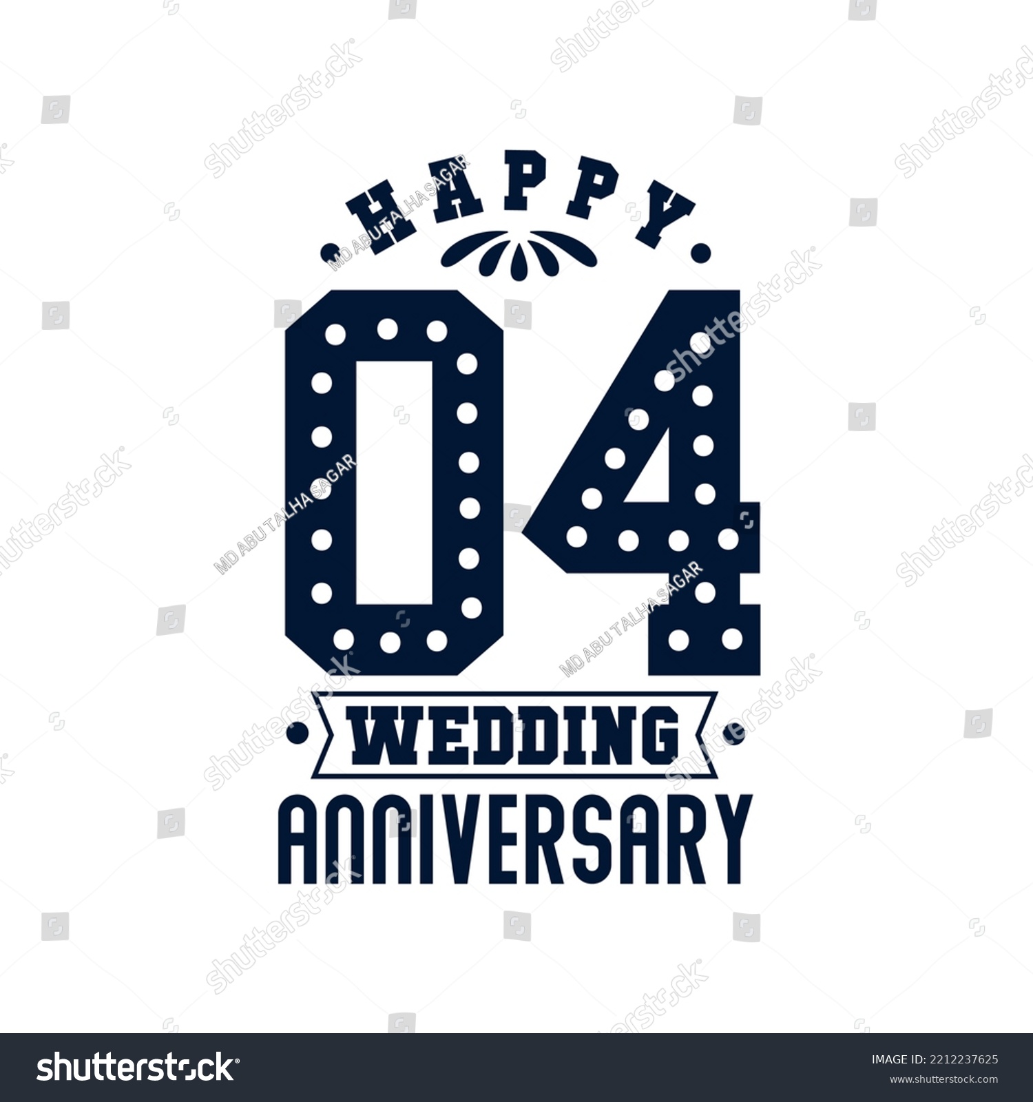 SVG of 4 Anniversary celebration, Happy 4th Wedding Anniversary svg