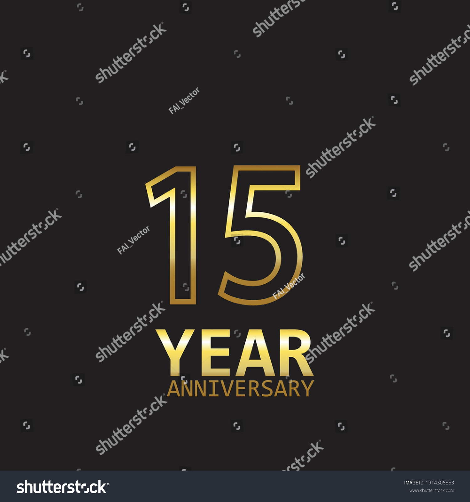 15 Anniversary Logo Vector Template Design Stock Vector (Royalty Free ...