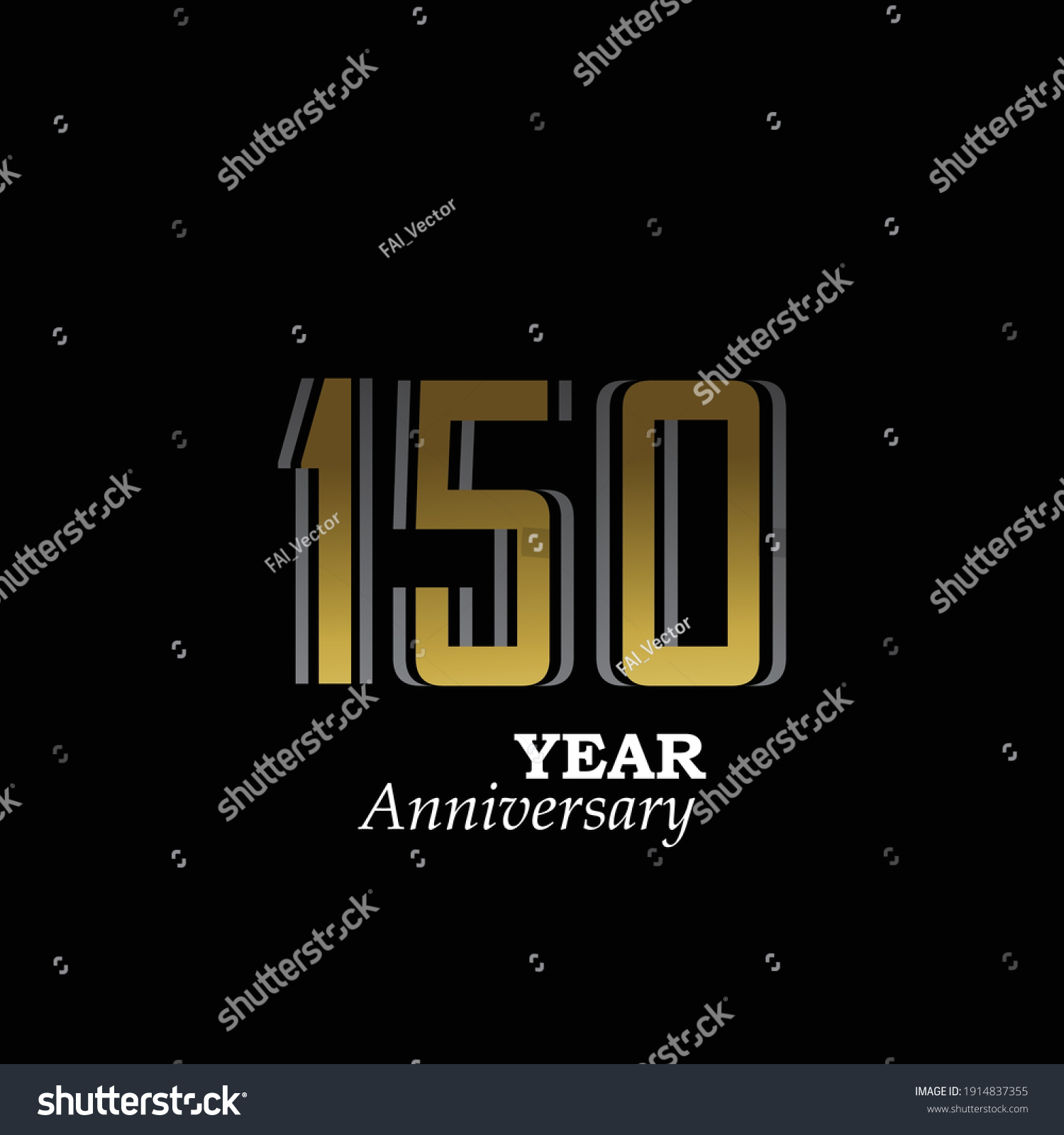 150 Anniversary Logo Vector Template Design Stock Vector (Royalty Free ...