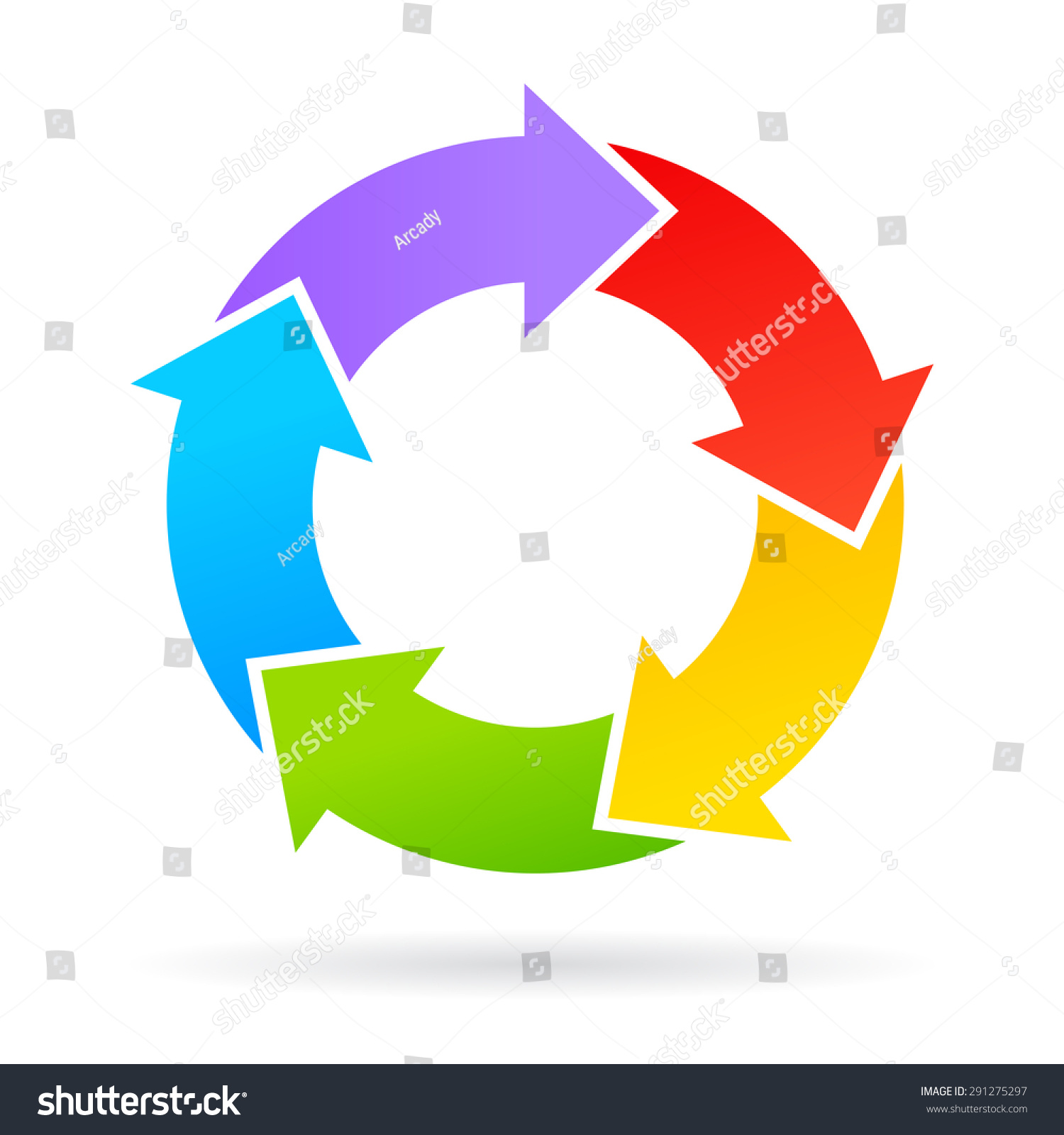 5 Arrows Chart Wheel Stock Vector 291275297 - Shutterstock