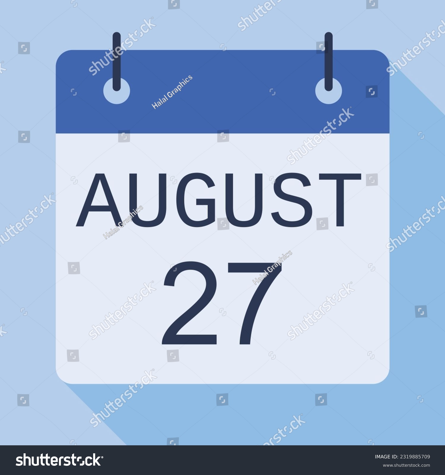 SVG of 27 August Calendar, Vector Calendar. svg