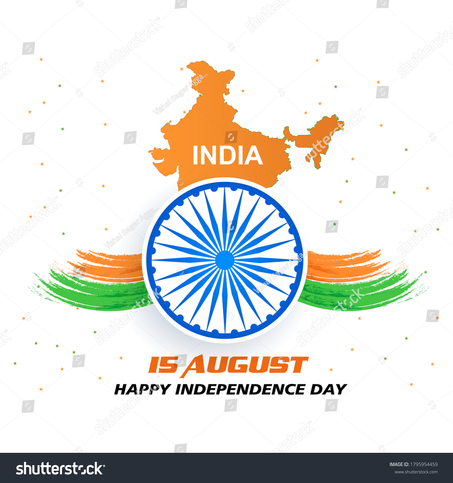 15 August Independence Day India Stock Vector (Royalty Free) 1795954459 ...