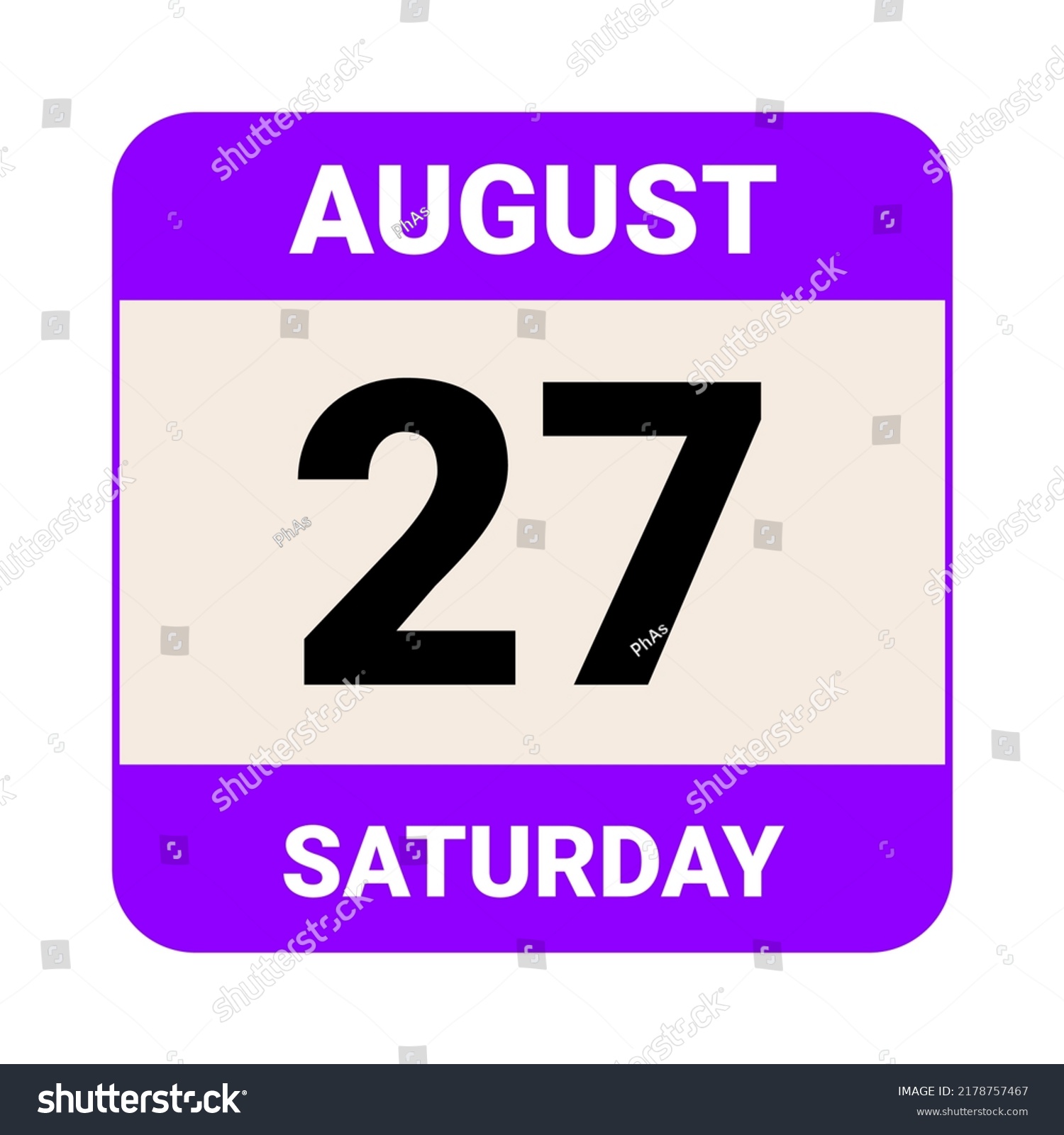 SVG of 27 August, Saturday. Date template. Useful design for calendar or event promotion. Vector illustration EPS 10 File. svg