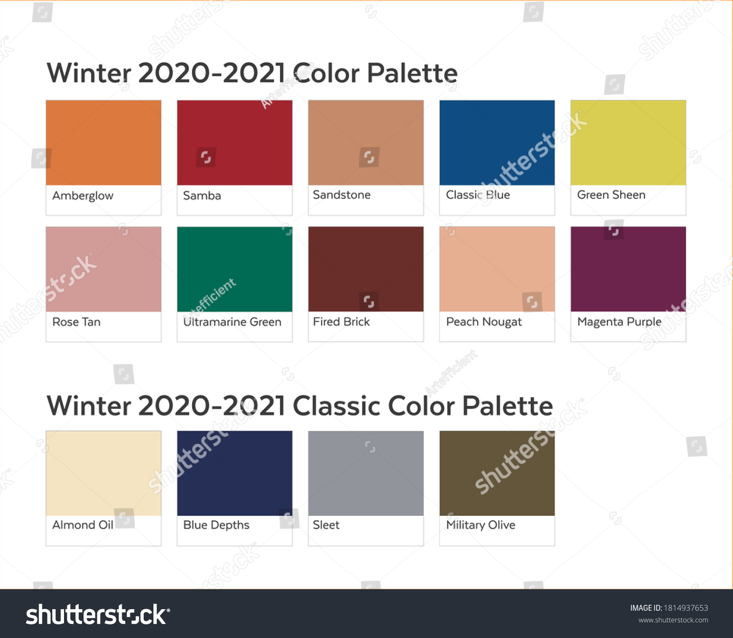 Autumn Winter 2020 2021 Color Palette Stock Vector (Royalty Free ...