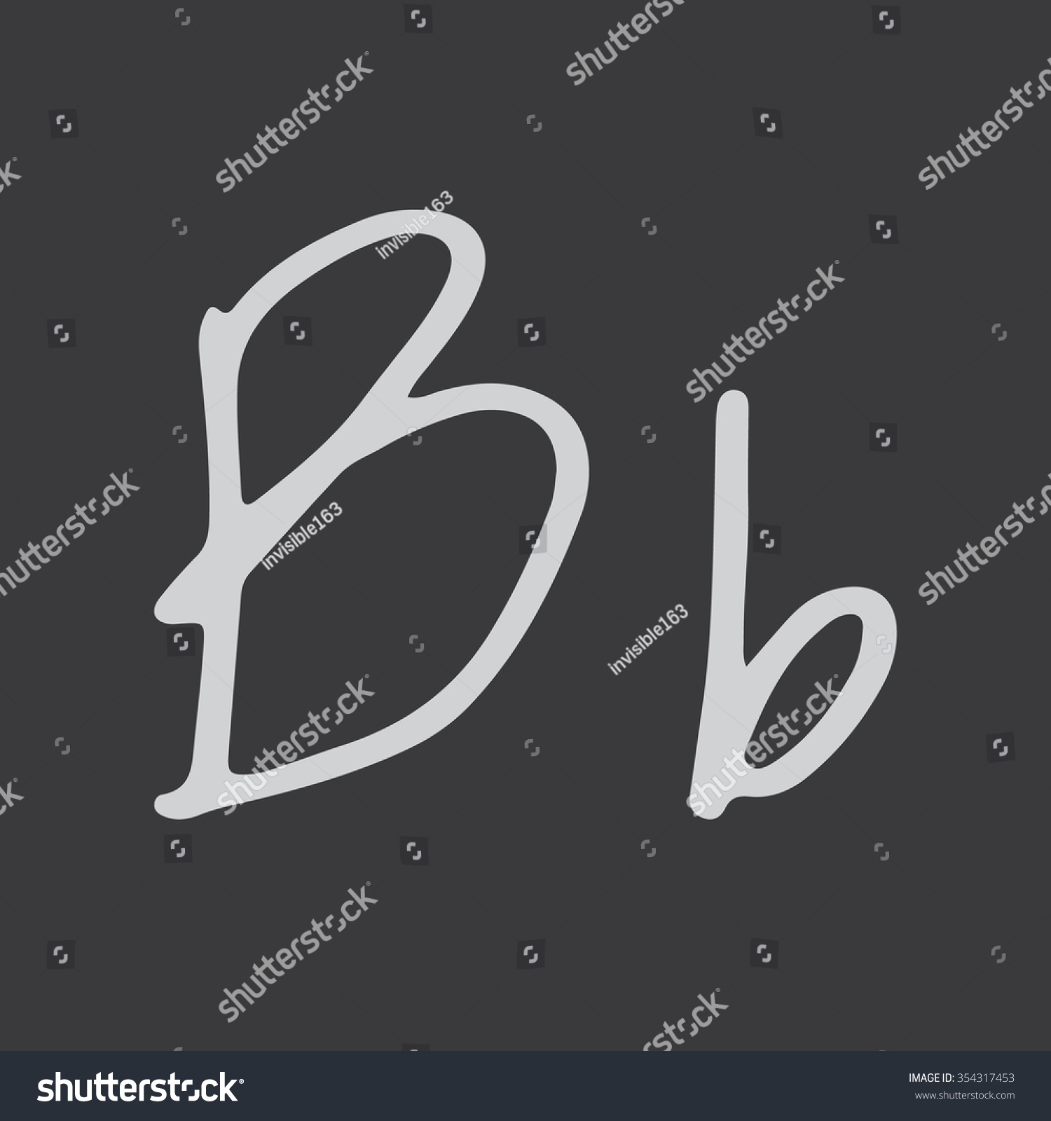 B Hand Written Marker Alphabet Vector Stock Vector (Royalty Free ...