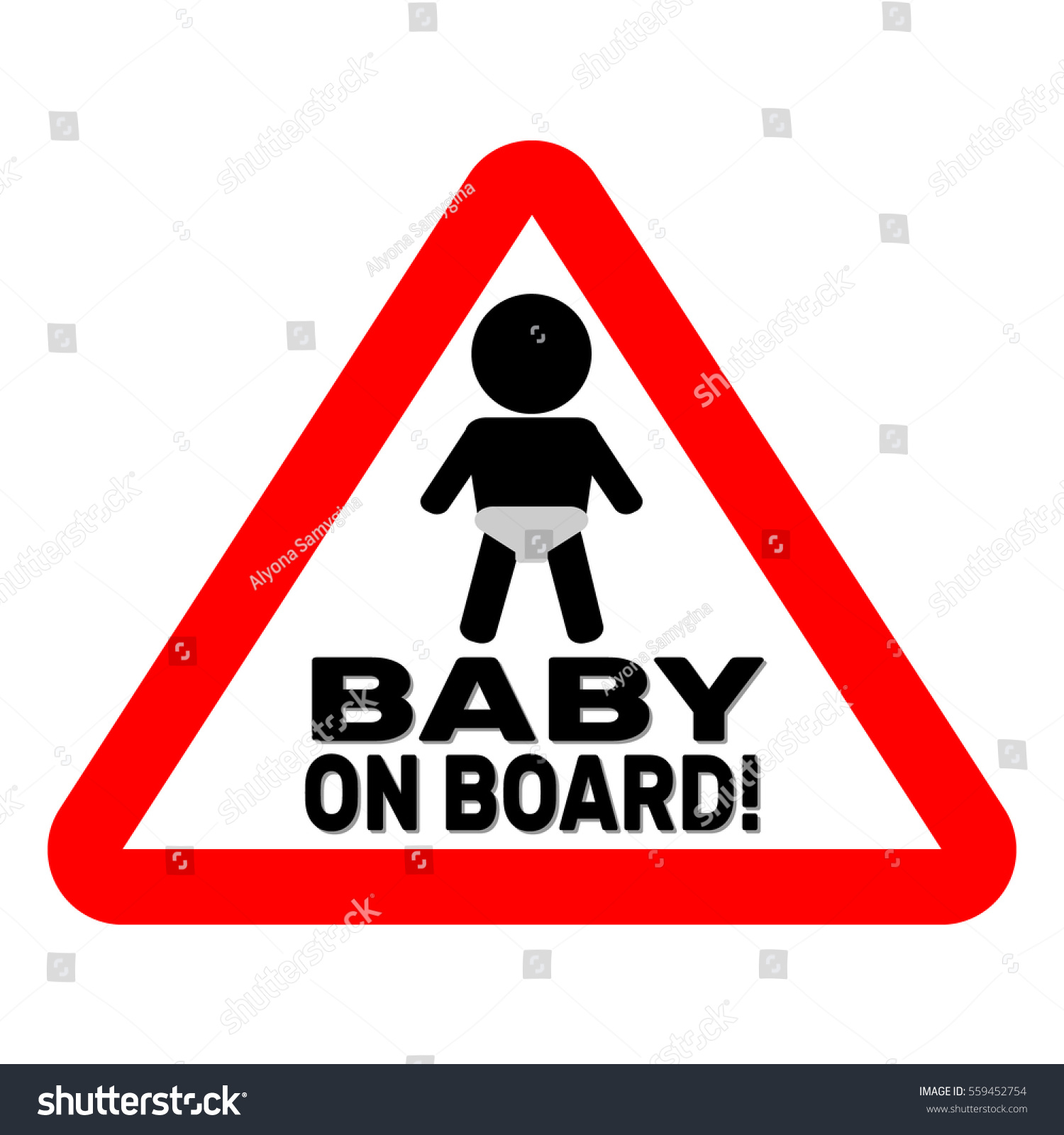 Download Baby On Board Red Sign Stock Vector 559452754 - Shutterstock