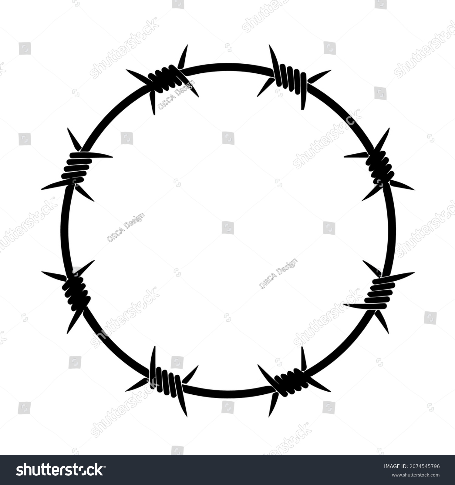 SVG of 
Barbed Wire of Circle Shape. Vector Silhouette svg