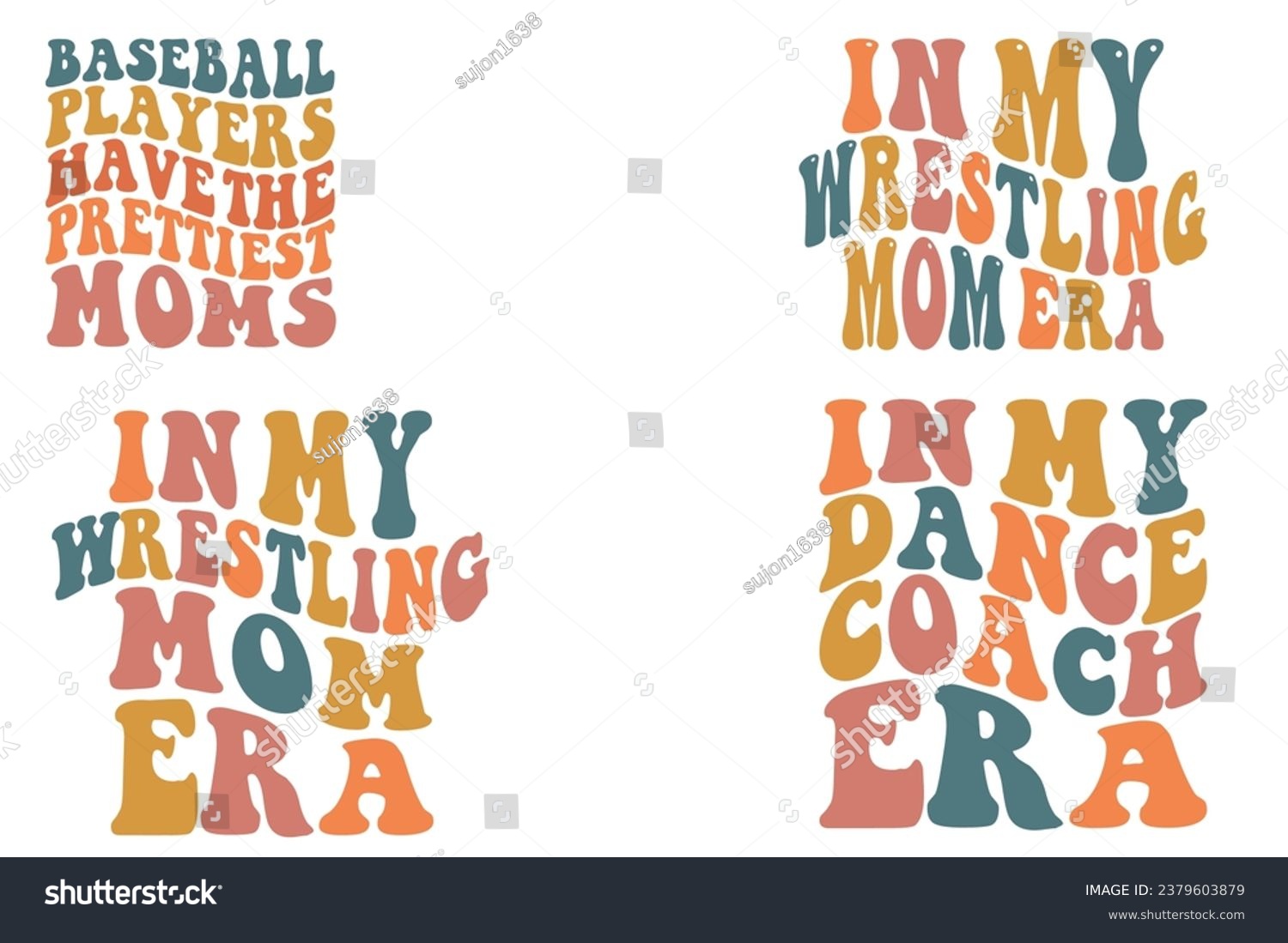 SVG of  Baseball players have the prettiest moms, In My Wrestling Mom Era, In My Dance Coach Era retro way T-shirt svg
