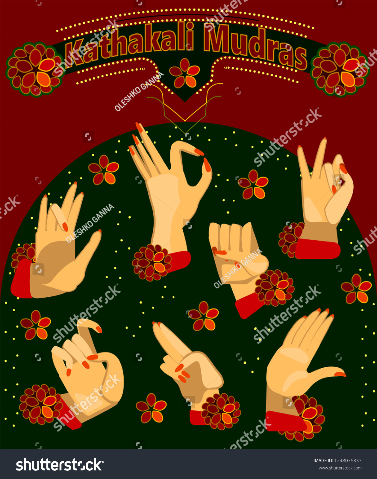 Basic Mudras Hand Gesturesvector Illustration Stock Vector Royalty Basic Mudras Hand Gesturesvector Illustration Stock Vector Royalty