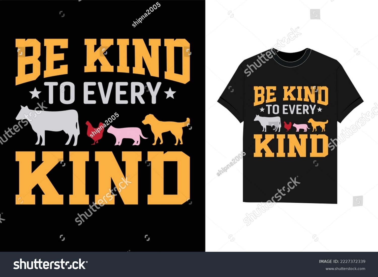 SVG of  Be kind to every kind Vegan T-Shirt svg