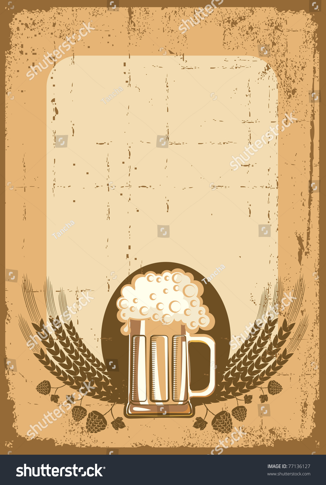 Beer Background.Vector Grunge Illustration For Text - 77136127 ...