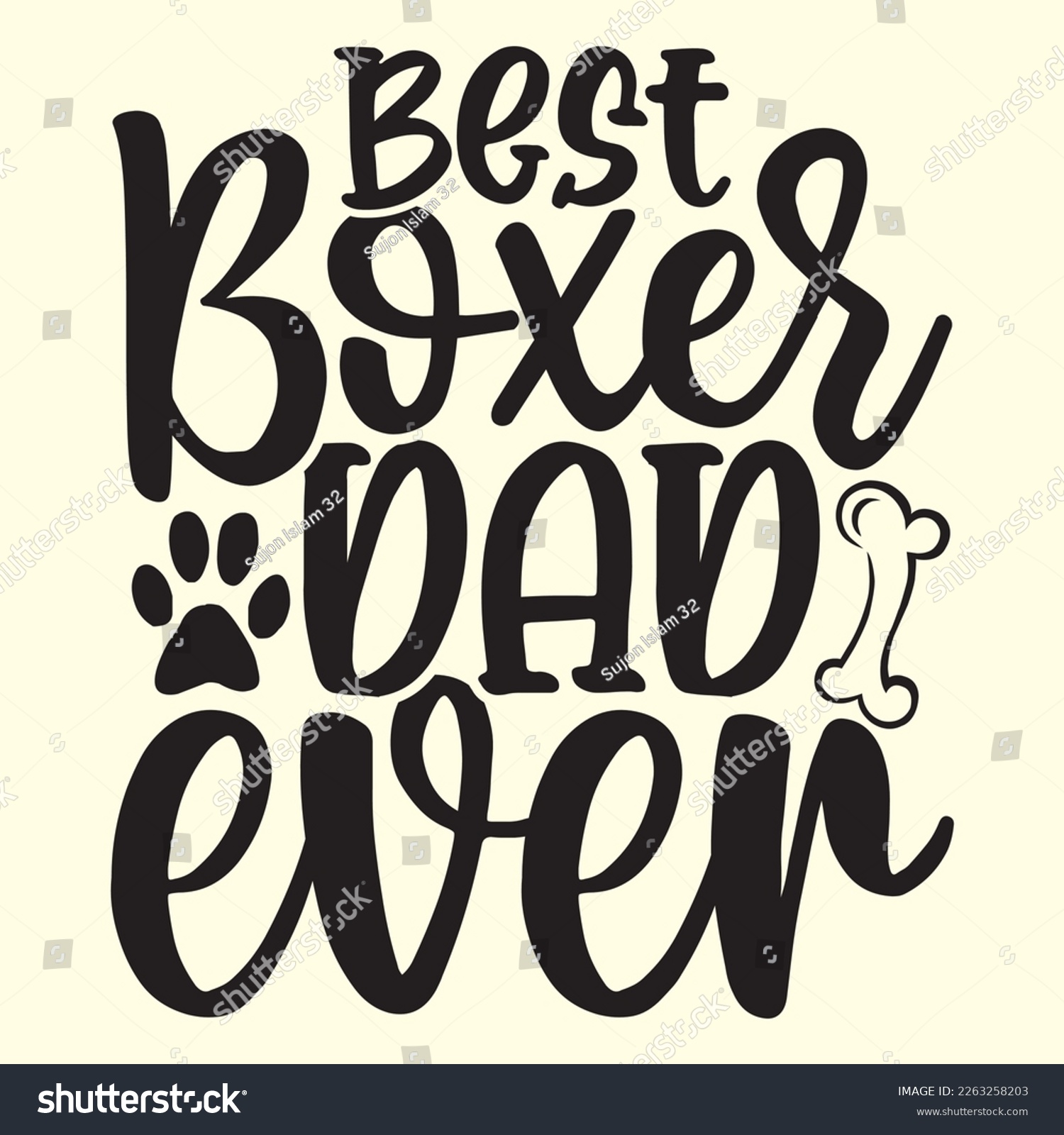 SVG of  Best Boxer Dad Ever svg design, vector file. svg