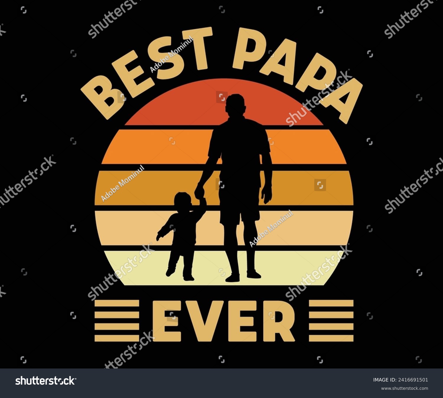 SVG of 
Best Papa Ever Retro Vintage,Father's Day Svg,Papa svg,Grandpa Svg,Father's Day Saying Qoutes,Dad Svg,Funny Father, Gift For Dad Svg,Daddy Svg,Family Svg,T shirt Design,Svg Cut File,Typography svg