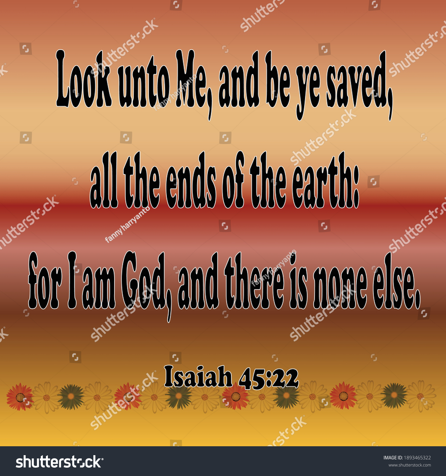 Bible Verse Isaiah 4522 Look Unto Stock Vector (Royalty Free) 1893465322 |  Shutterstock