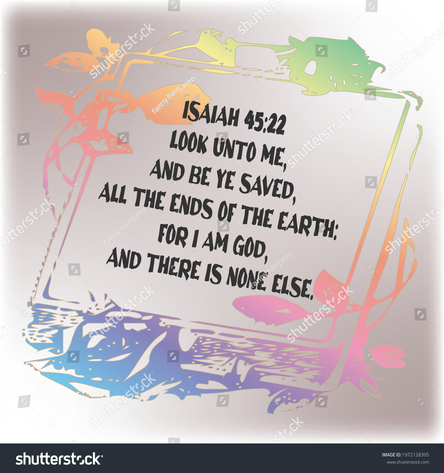 Vektor Stok Bible Verse Isaiah 4522 Look Unto (Tanpa Royalti) 1972128395 |  Shutterstock