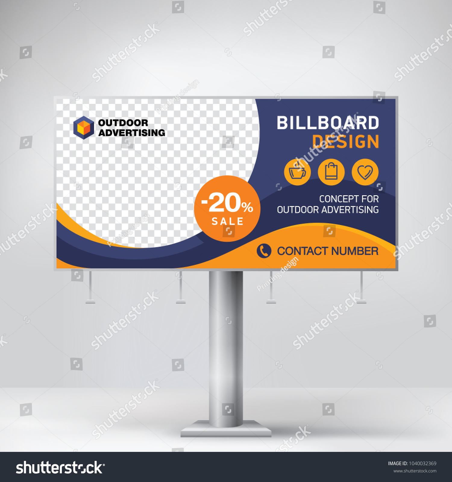 Billboard Design Template Outdoor Advertising Posting Stock Vector Within outdoor advertising agreement template