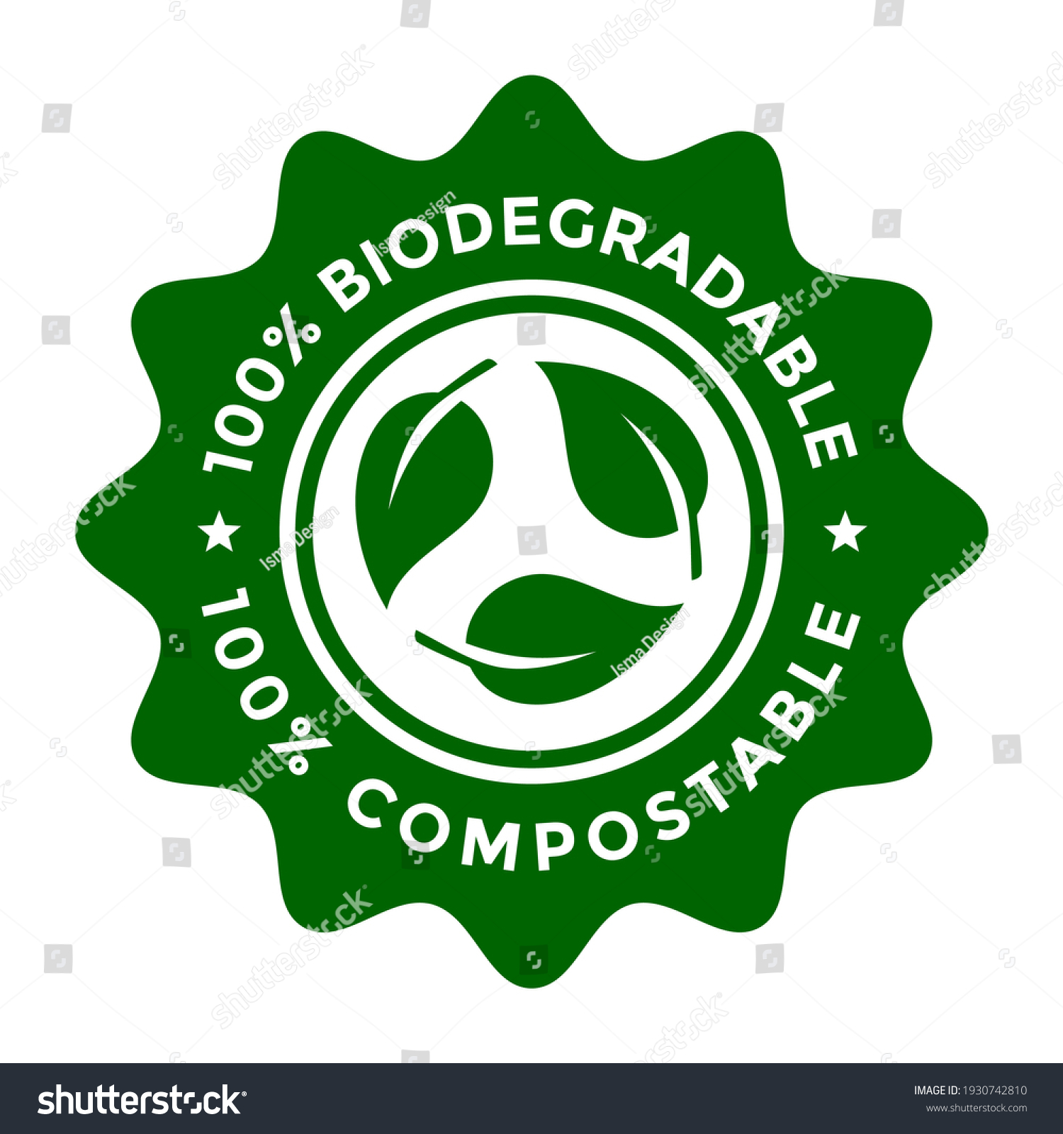 SVG of 100 % biodegradable and compostable vector badge template. This design can be used for product and label.  svg