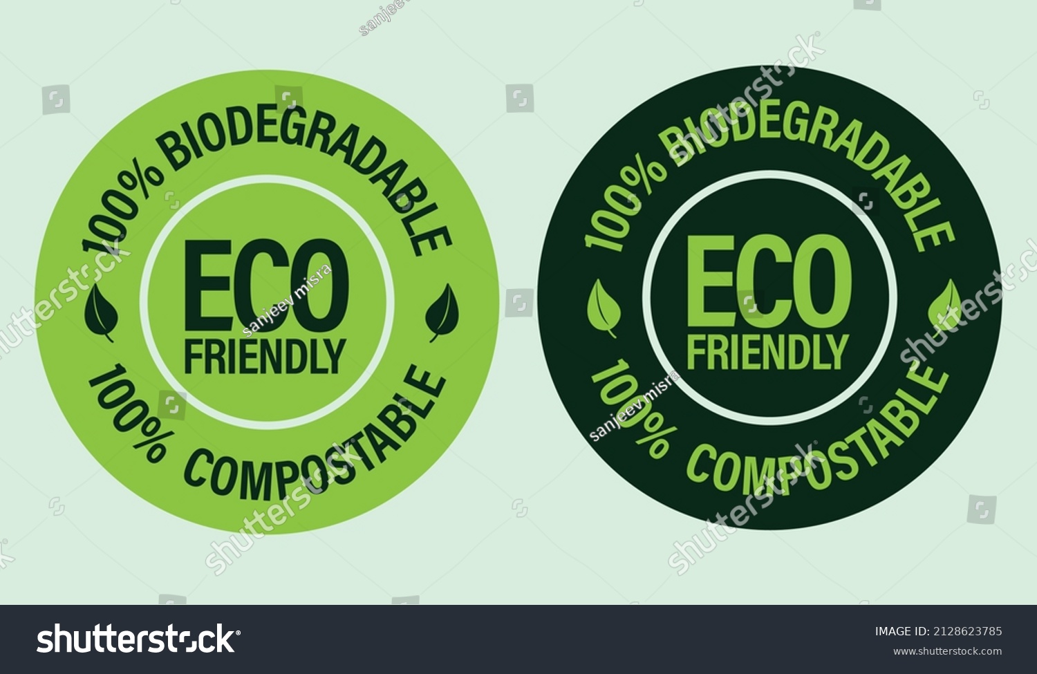 SVG of 100% biodegradable, 100% compostable vector icon, eco friendly abstract, green and black in color svg