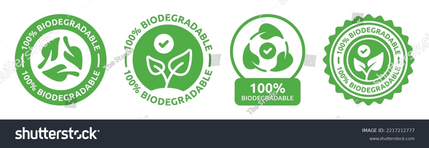 SVG of 100% biodegradable icon sign. Biodegradable label sticker badge collection. svg